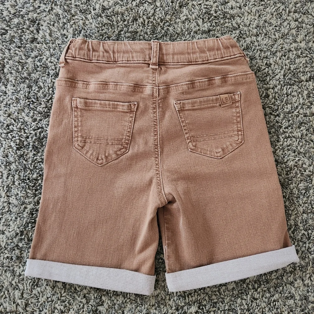 NWT Little Bipsy Rolled Denim Shorts - Dark Camel